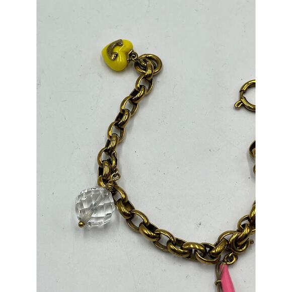 Juicy Couture Authentic Guitar Megaphone Heart Crystal Y2K Charm Bracelet - Picture 11 of 14